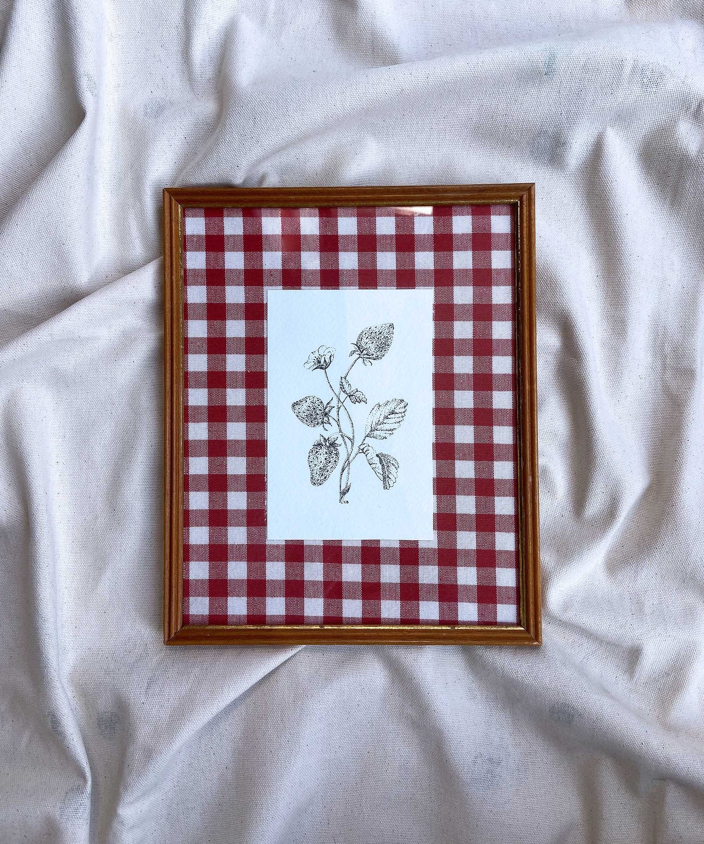 Gingham Strawberry Print